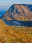Iceland, Bolungarvik at fjord Isafjardardjup. The Westfjords (Vestfirdir) during autumn. Art Print